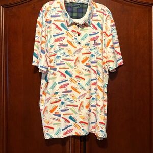 William Murray Funky Colorful Boats Polo Golf Men's Shirt